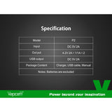 Vapcell P2 18650 Lithium-Ion Battery Charger and Power Bank Overcharge  Protection