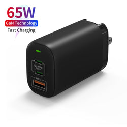 Technoamp 3 port GAN Fast 65W USB C PD3.0 PPS 65W QC3.0 Super Charge VOOC Dash wall charger TAWC65